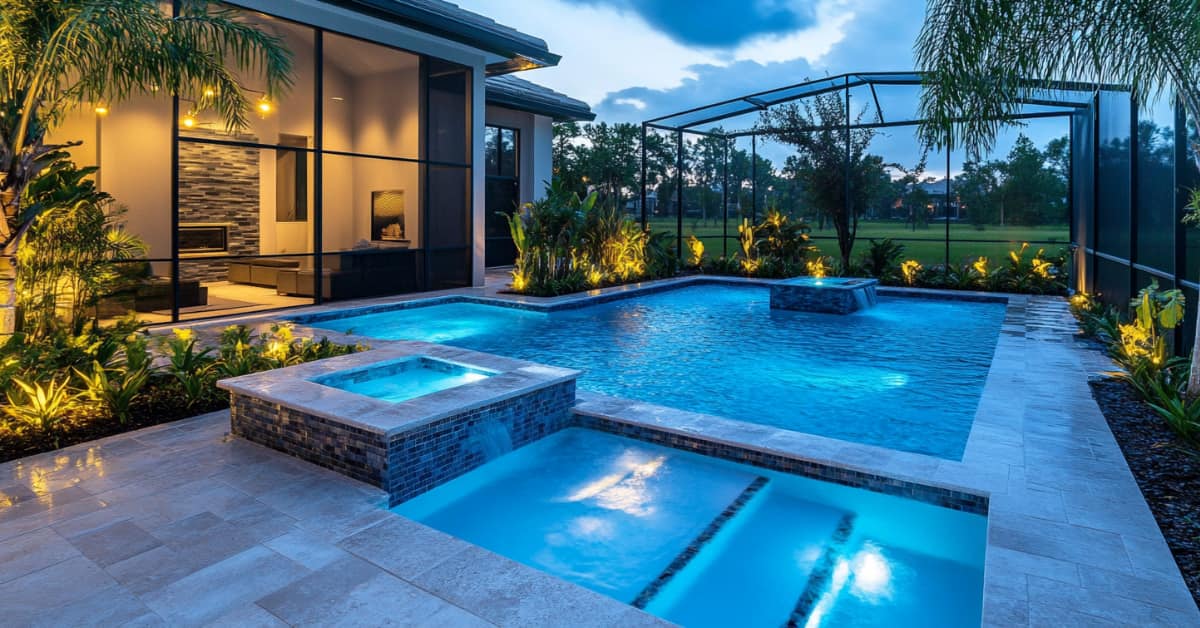 Pool deck power wash